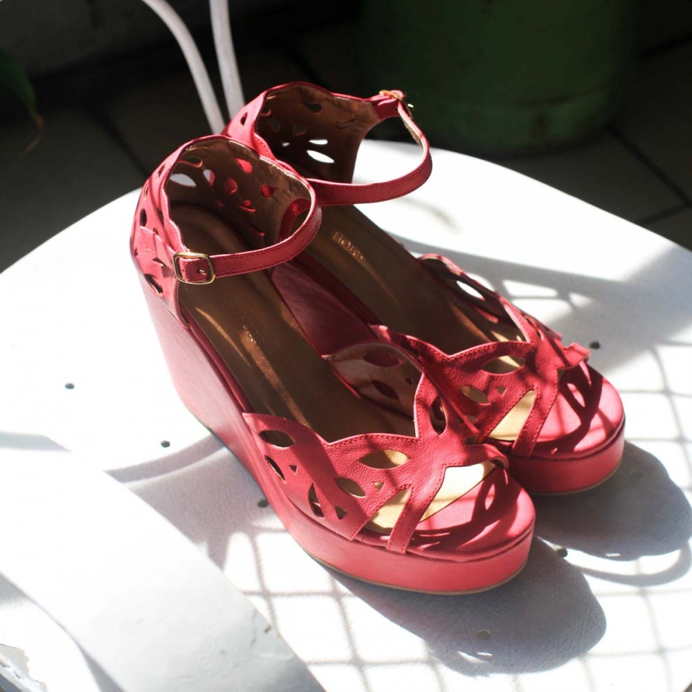 Pink Tamara wedges